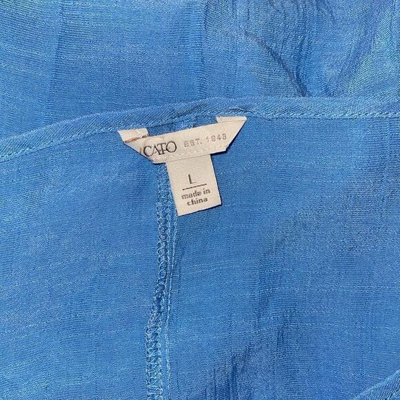 Cato blue Floral Embroidery square Neck Lantern Sleeve Blouse - Picture 4 of 6